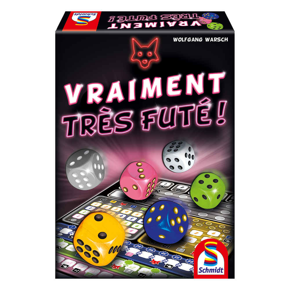 Boîte du jeu de dés Vraiment Très Futé ! de Wolfgang Warsch chez Schmidt, édition française, vue de face