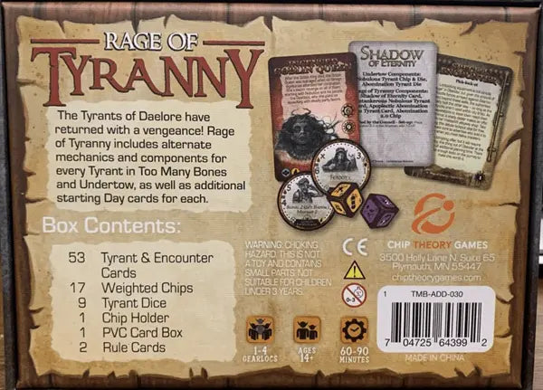 Too Many Bones: Rage of Tyranny exp. (EN) - AdventureBox | Jeux de Société