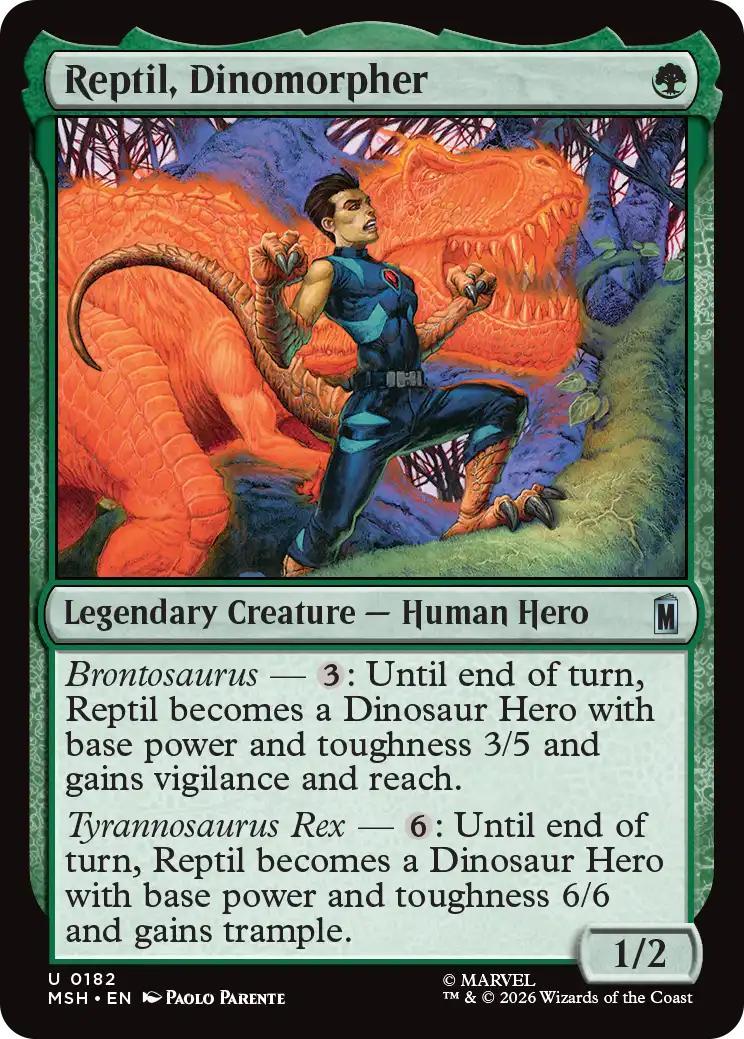 Magic The Gathering | Reptil, Dinomorpher | Marvel Secret Lair #U 0182 | Mythic | NM | EN