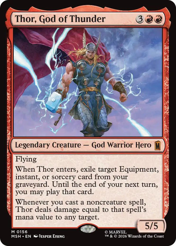 Magic The Gathering | Thor, God of Thunder | Marvel Secret Lair #0156 | Mythic | NM | EN