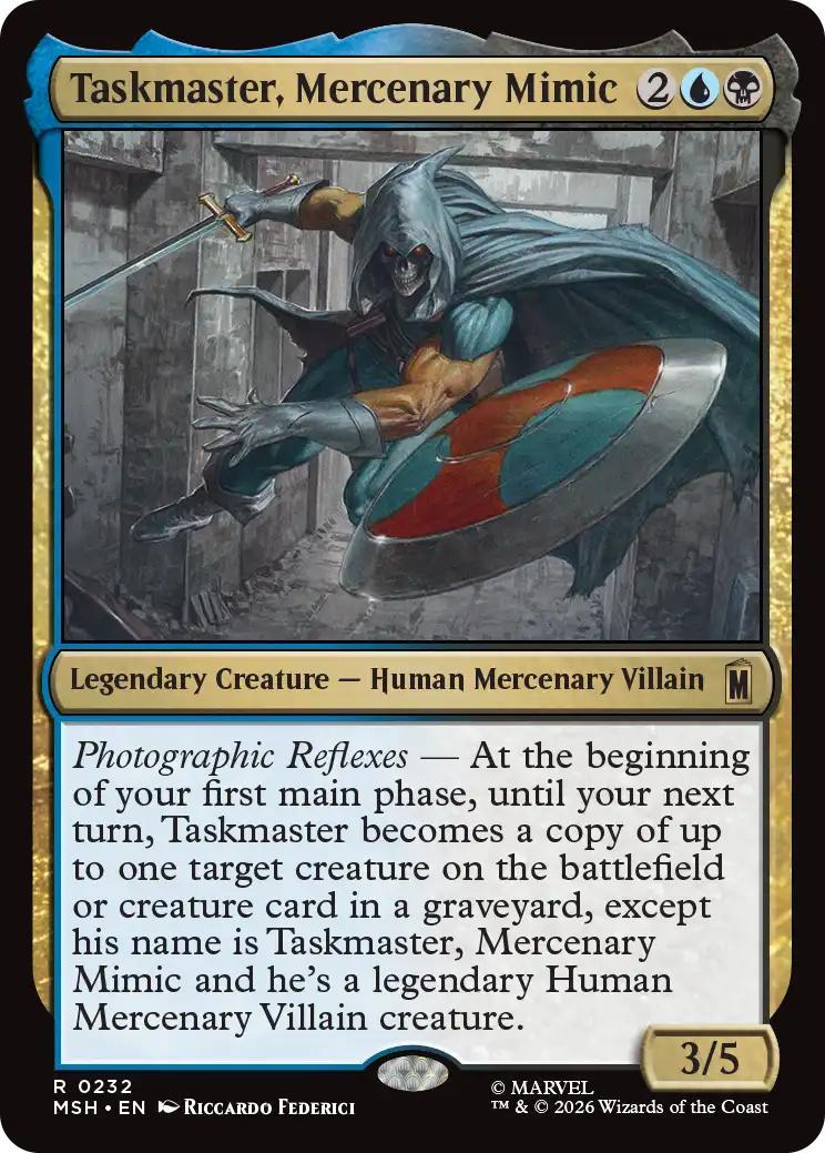 Magic The Gathering | Taskmaster, Mercenary Mimic | Marvel Secret Lair #R 0232 | Rare | NM | EN