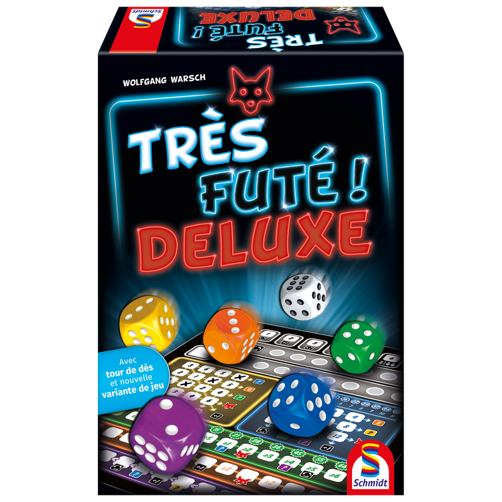 Boîte de Très Futé ! Deluxe chez Schmidt, édition française, avec tour à dés et nouvelle variante de jeu