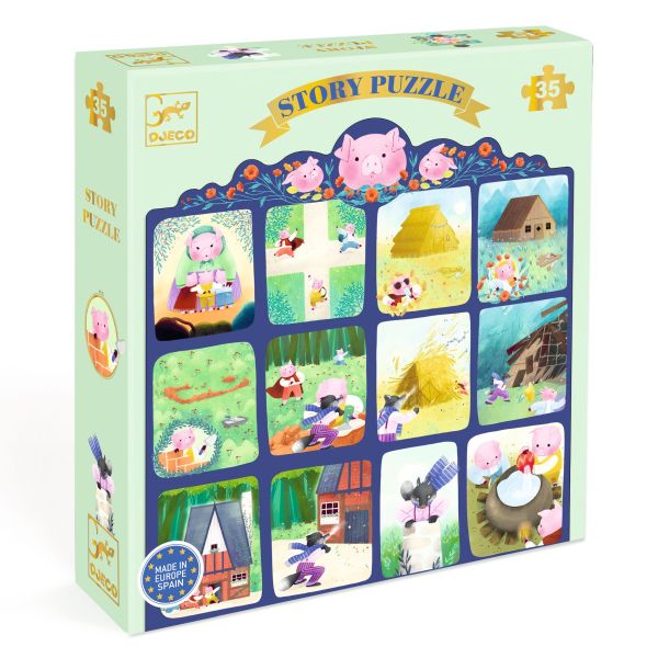 Puzzle histoire / Les Trois Petits Cochons / 35 pcs