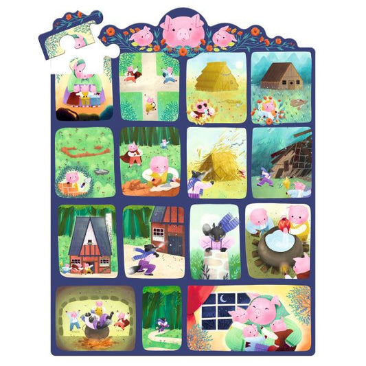 Puzzle histoire / Les Trois Petits Cochons / 35 pcs