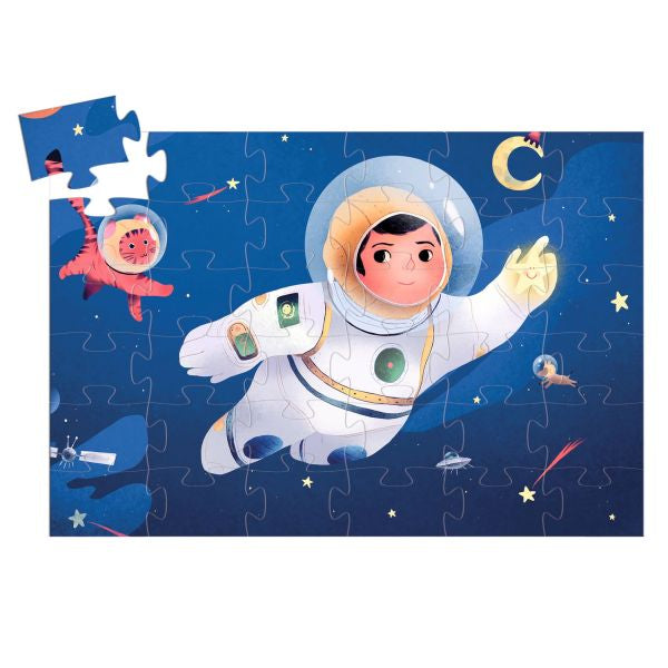 Puzzle silhouette / Un astronaute dans la lune / 36 pcs