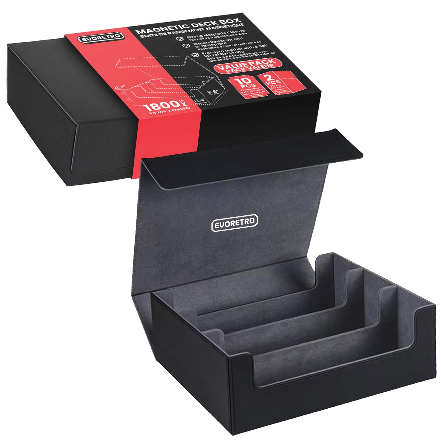 EVORETRO Magnetic Card Deck Storage Box - Holds 1800 Cards | AdventureBox