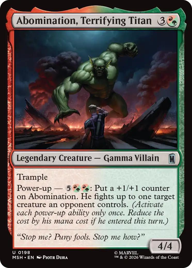Magic The Gathering | Abomination, Terrifying Titan | Marvel Secret Lair #033/300 | Legendary | NM | EN