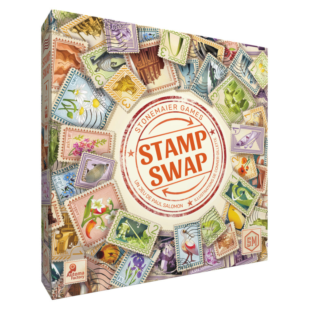 Boîte du jeu de société Stamp Swap - FR - 1-5 joueurs, 20 - 60 min, 14 ans+ | AdventureBox