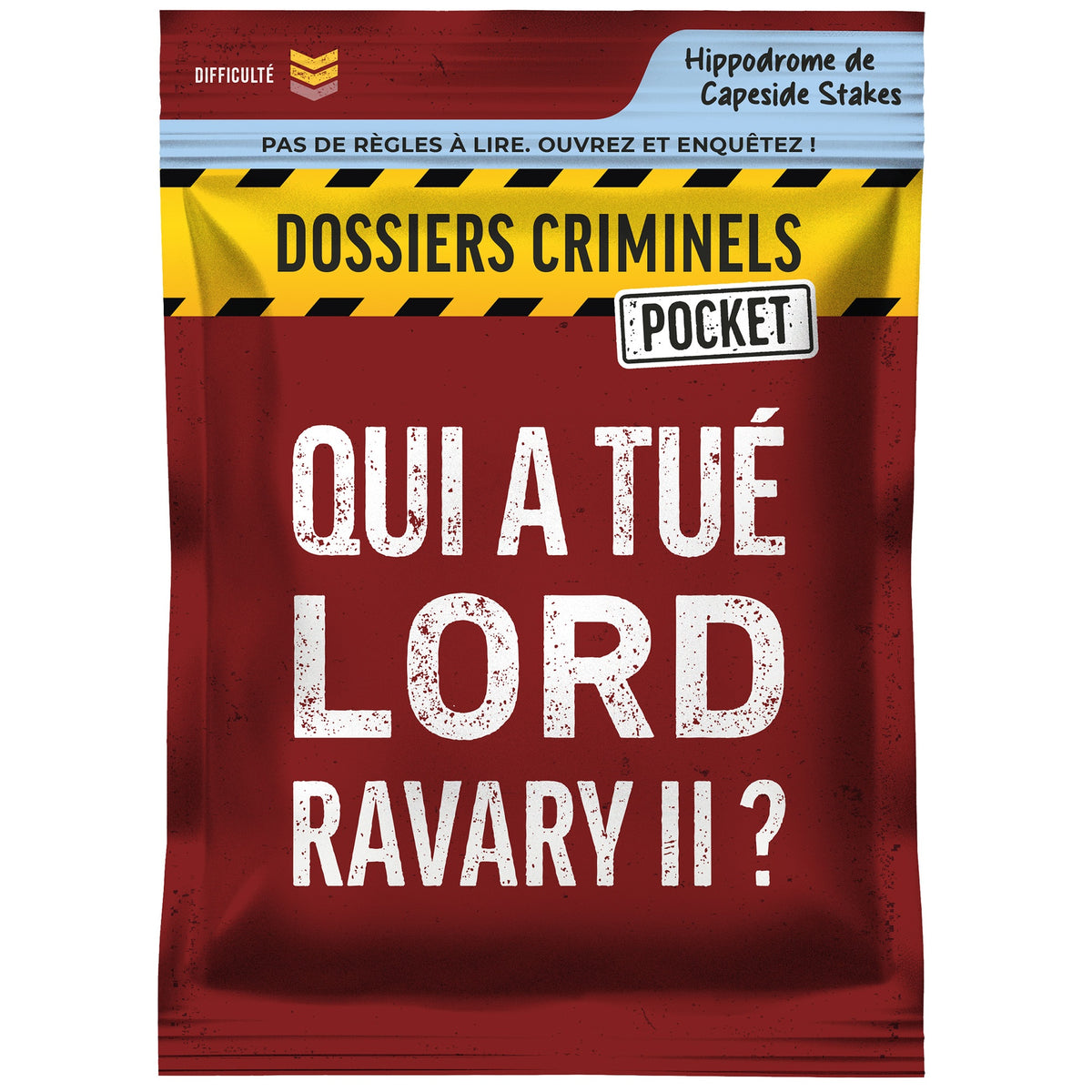 Boîte du jeu de société Dossiers Criminels Pocket : Qui a Tué Lord Ravary II ? - FR - 1-6 joueurs, 45 min, 14 ans+