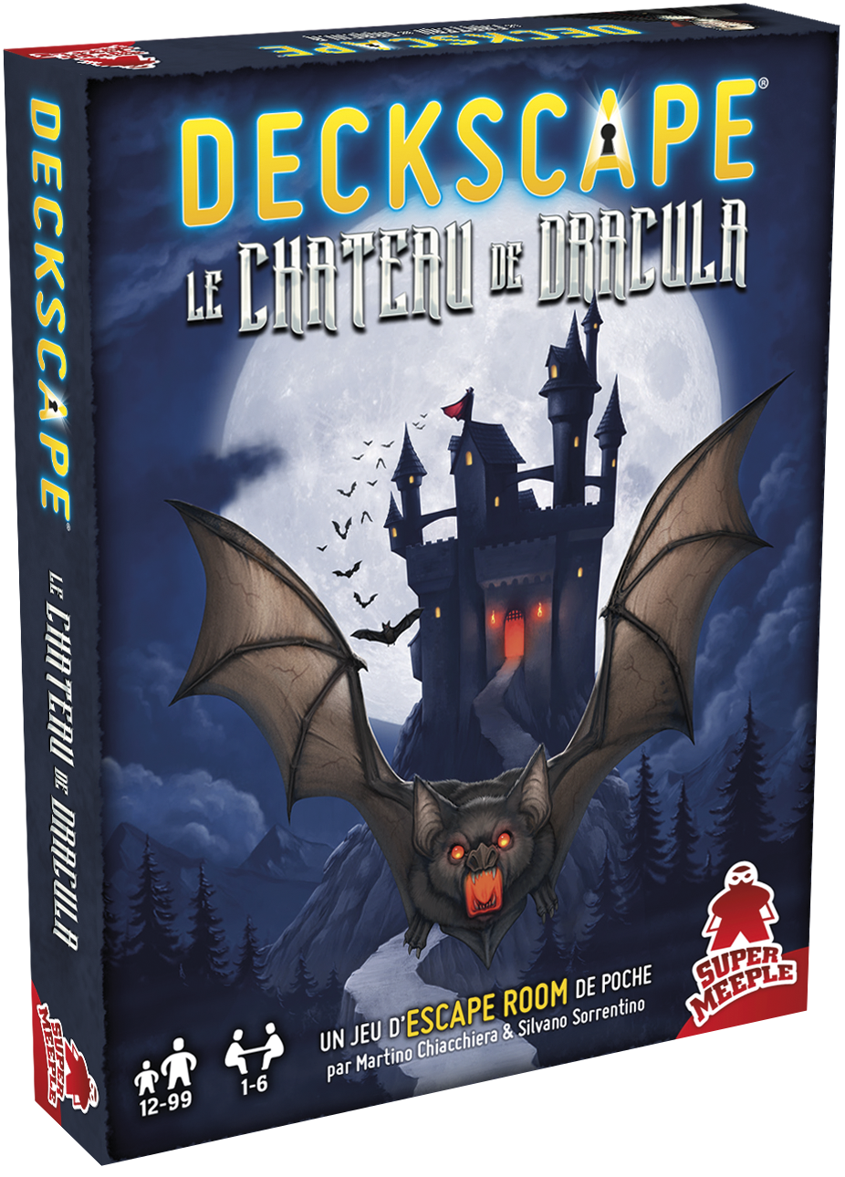 Boîte du jeu de société DECKSCAPE - Le Château de Dracula - FR - 1-6 joueurs, 60 min, 12 ans+ | AdventureBox
