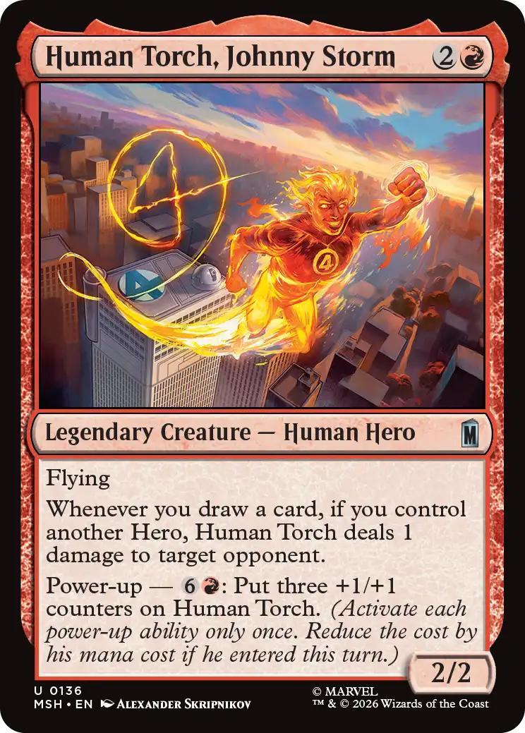 Magic The Gathering | Human Torch, Johnny Storm | Universes Beyond: Marvel #0136 | Mythic | NM · FOIL | EN