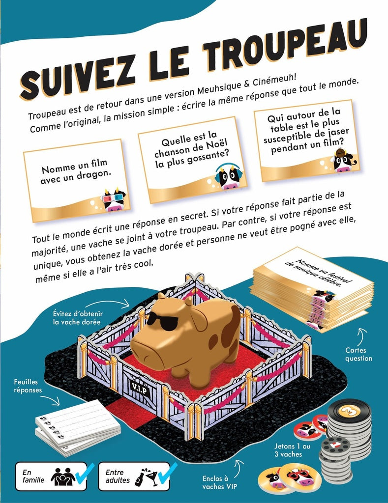 Troupeau : Meuhsique et Cinémeuh - composants et matériel de jeu