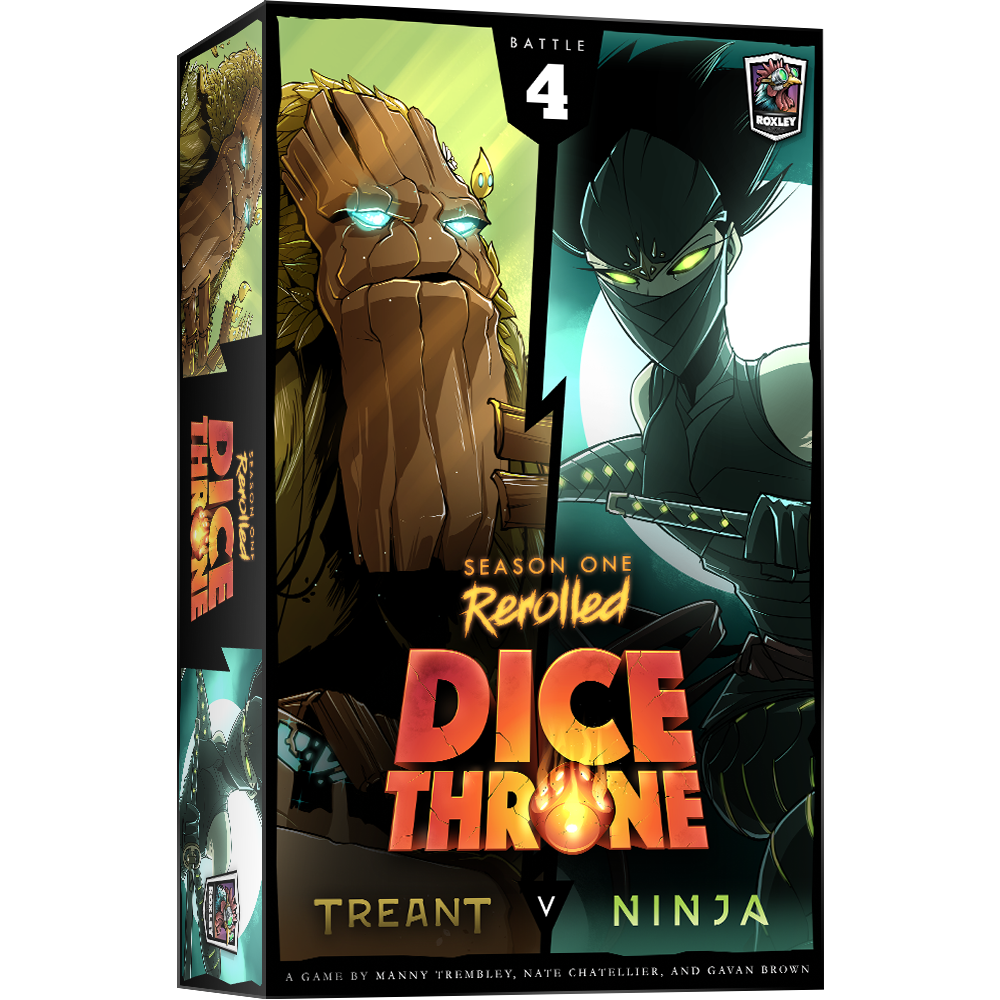 Boîte du jeu de société Dice Throne Saison 1 : Treant vs. Ninja - 1-4 joueurs, 30 min, 8 ans+ | AdventureBox