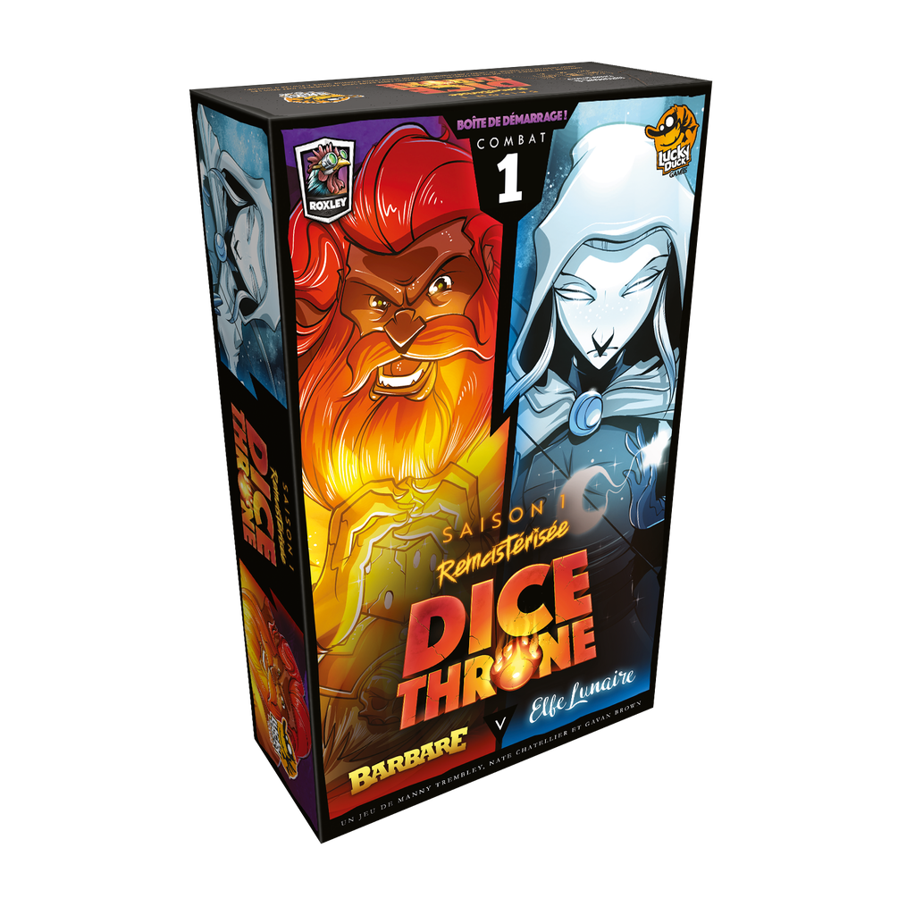 Boîte du jeu de société Dice Throne S1 : Barbare vs Elfe Lunaire VF - 1-4 joueurs, 30 min, 8 ans+ | AdventureBox
