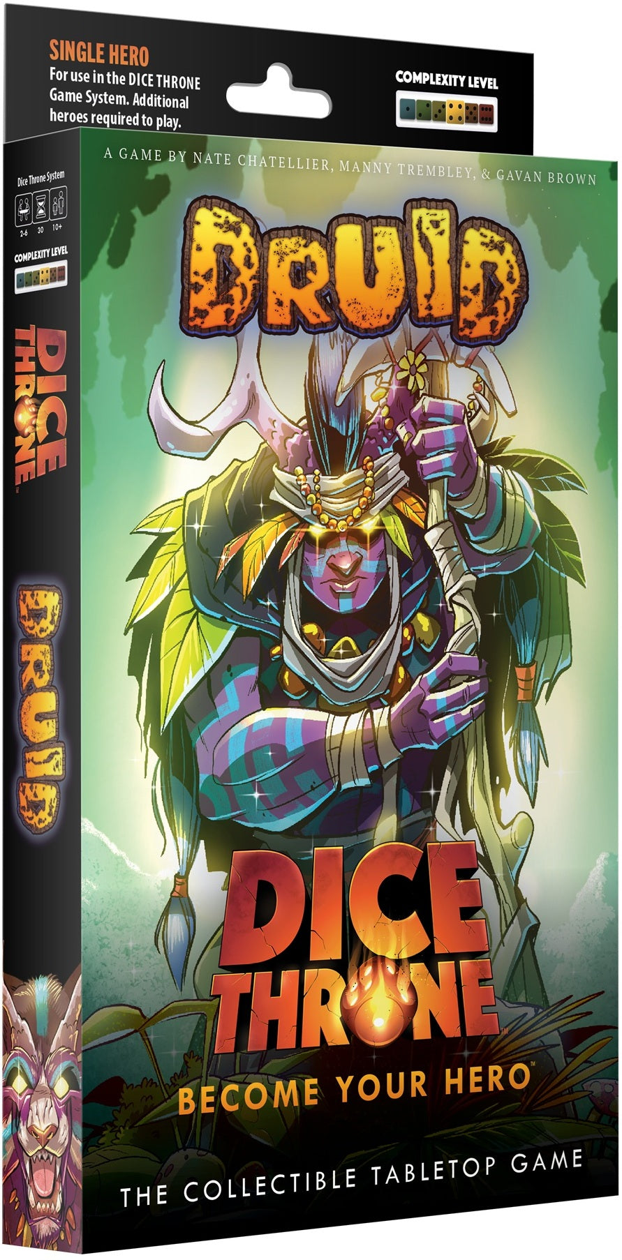 Boîte du jeu de société Dice Throne Vanguard – Hero Pack Druid | Jeu de société stratégique - 2-4 joueurs, 30  min, 10 ans+