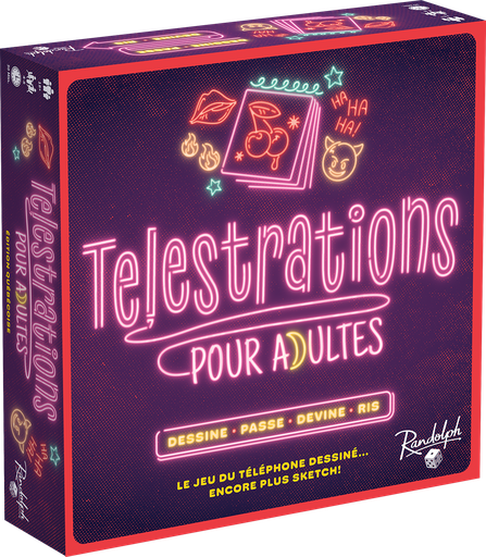 Boîte du jeu de société Telestrations Adultes Québécoise | Party 18+ - 3-12 joueurs, 60+, 18 ans+ | AdventureBox