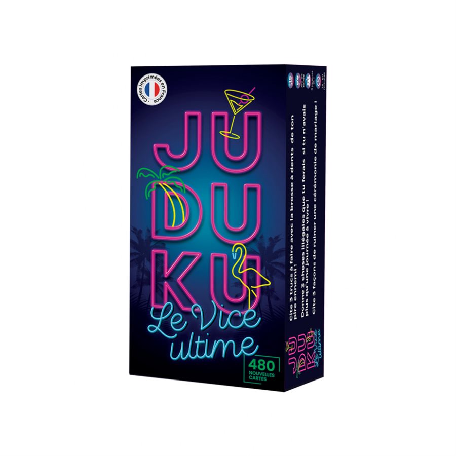 Boîte du jeu de société Juduku – Le Vice Ultime - 3-12 joueurs, 30-45 min, 16 ans+ | AdventureBox