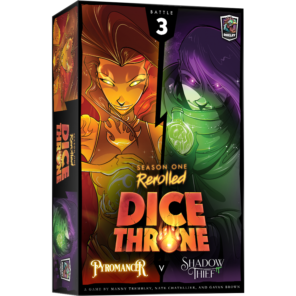 Boîte du jeu de société Dice Throne S1 : Pyromancienne vs Voleur Ombre VF - 1-4 joueurs, 30 min, 8 ans+ | AdventureBox