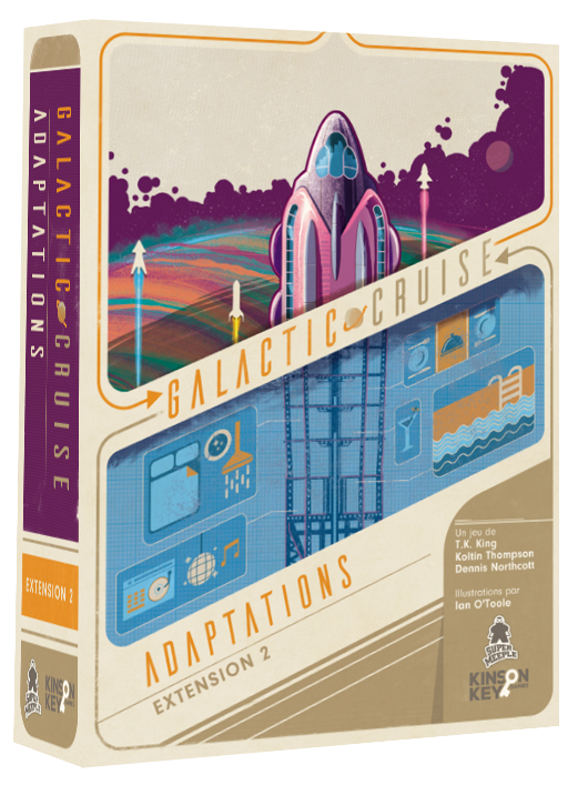 Boîte du jeu de société Galactic Cruise : Adaptations – Extension | Segments améliorés et asymétrie de départ - 1-4 joueurs