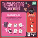 Verso de la boîte Telestrations Adultes Québécoise | Party 18+ - règles et caractéristiques du jeu