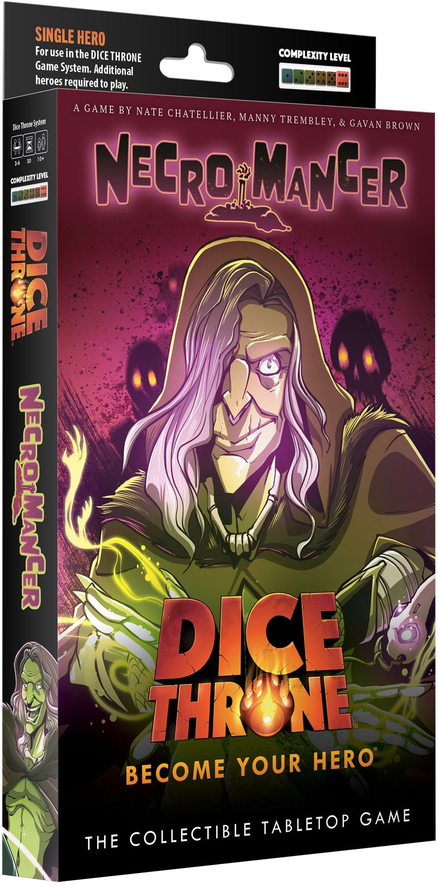 Boîte du jeu de société Dice Throne : Outcasts – Hero Pack Necromancer | Jeu de dés stratégique - 2-4 joueurs, 30 min