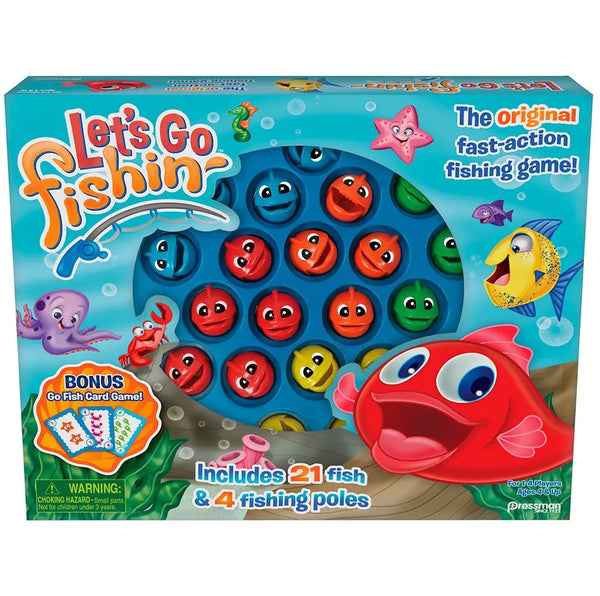 Let's Go Fishin' with bonus Go Fish card game VERSION ANGLAISE