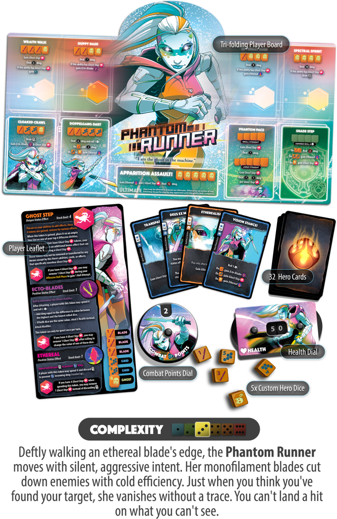 Dice Throne · Hero Pack Phantom Runner (Nexus) · visuel officiel Dice Throne Nexus