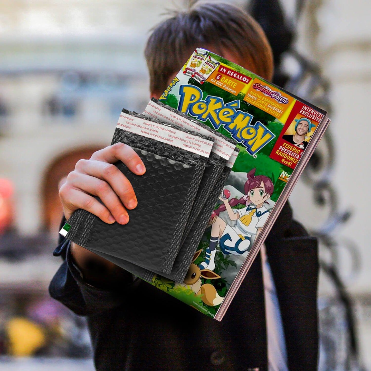 50x EVORETRO Poly Bubble Mailers  4x6" – Black Protective Shipping Envelopes