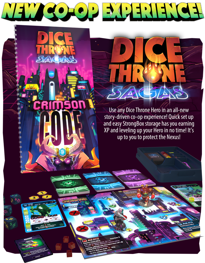 Dice Throne · Accessory Pack Sagas : The Crimson Code (Nexus) · visuel officiel Dice Throne Nexus